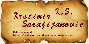Krstimir Sarafijanović vizit kartica